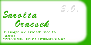 sarolta oracsek business card